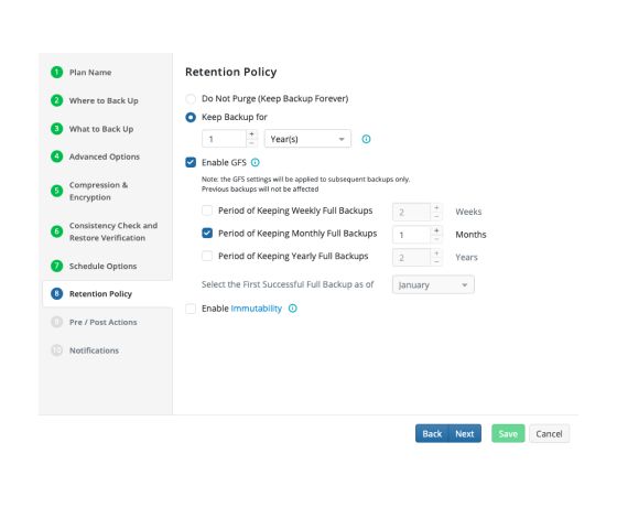 Efficient Data Retention With GFS