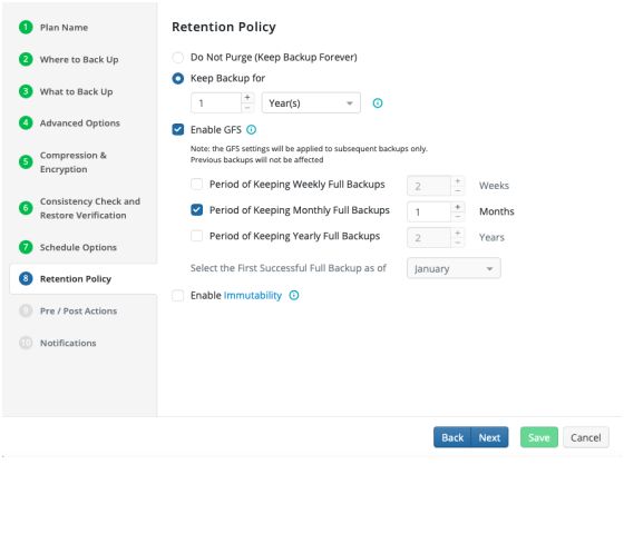 Efficient Data Retention With GFS