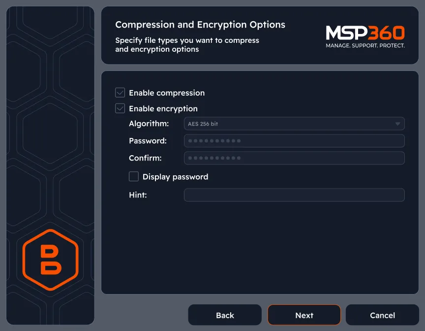 Enable encryption