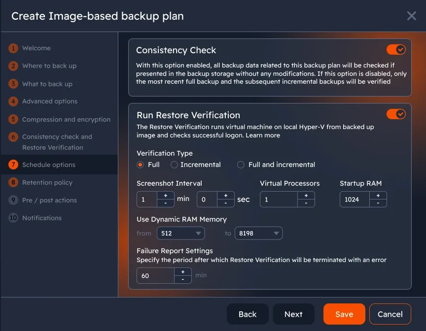 Confirm backup integrity and restorability