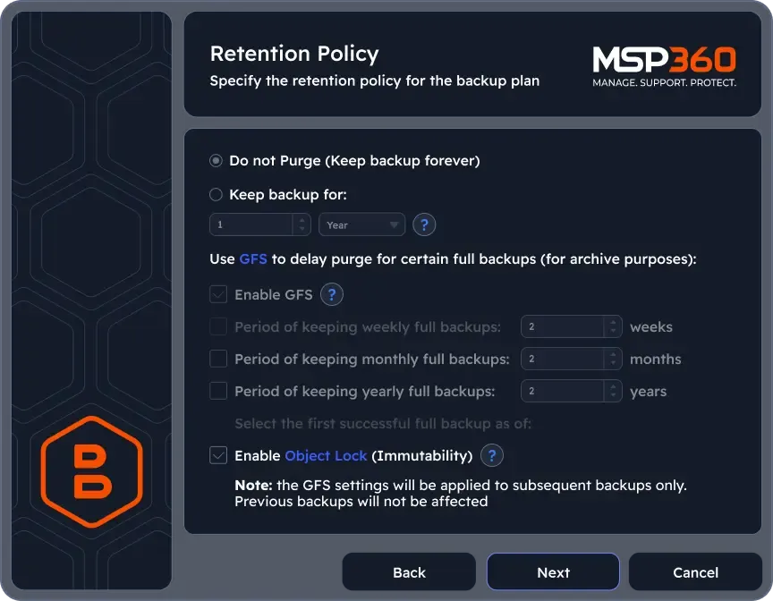 Ensure total backup protection with object lock