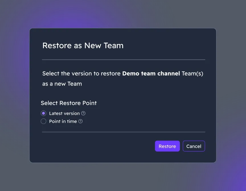 Choose Restore Points