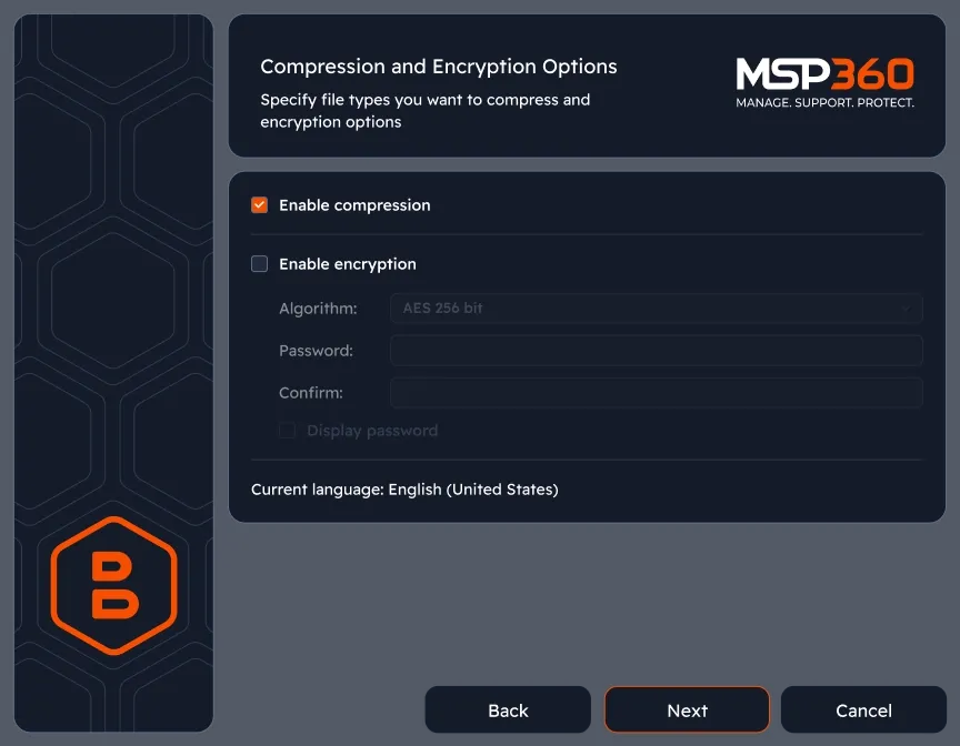 Encryption and storage destination