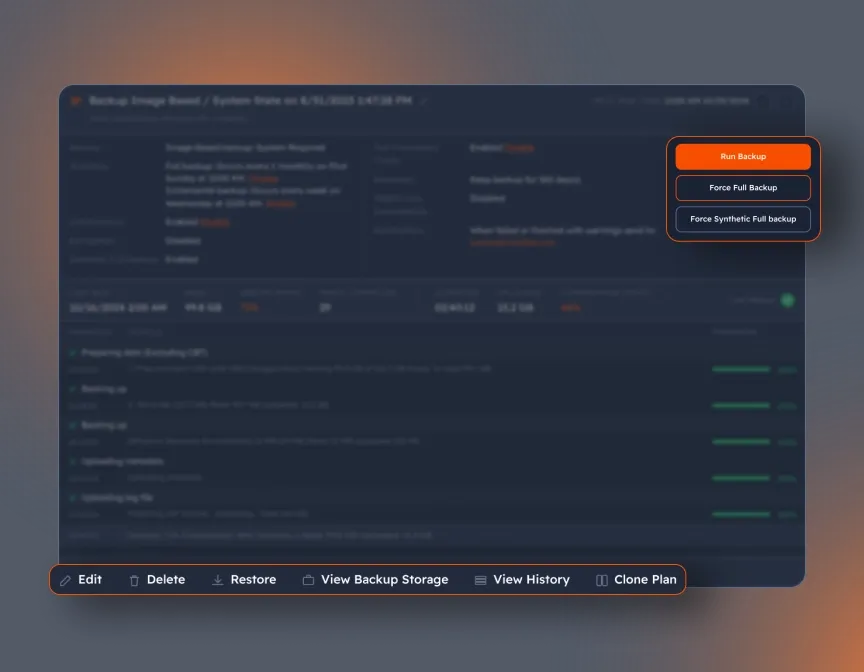 Monitor backup jobs