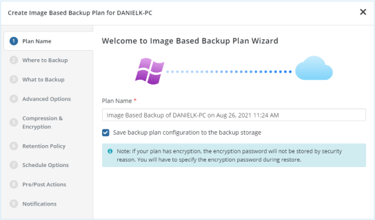 Image-based backup for Windows