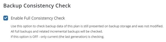 Backup Consistency Checks
