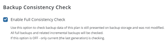 Check the Consistency of Backed Up Files