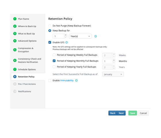 Efficient Data Retention With GFS