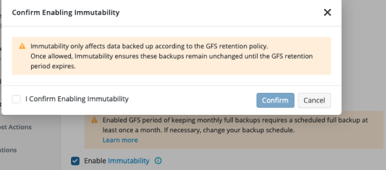 Bulletproof backup protection with immutability