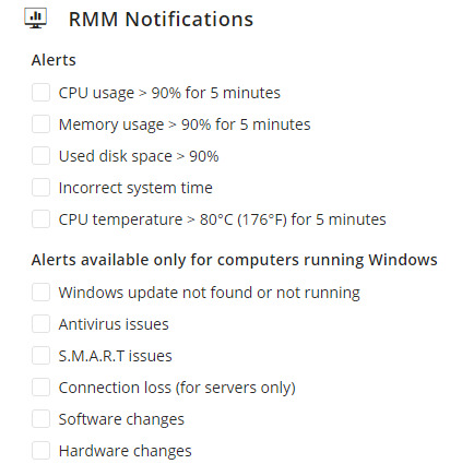 Set Up Alerts for Windows, macOS, and Linux Devices
