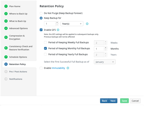 Efficient Data Retention With GFS
