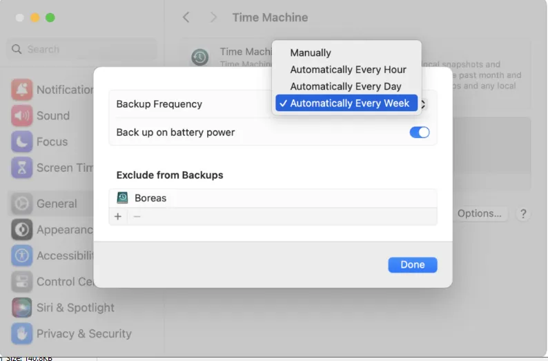 Time Machine Backup frequency