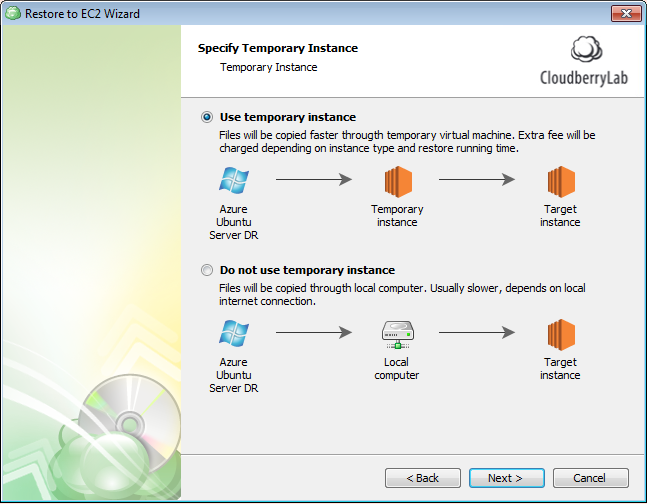 Select a temporary instance