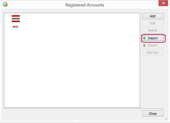 Import accounts