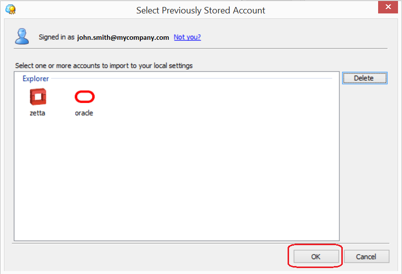 Import accounts