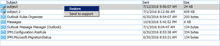 Restore option