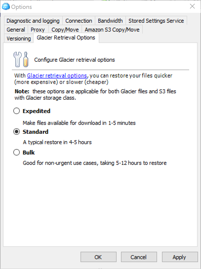retrieval-options-selection