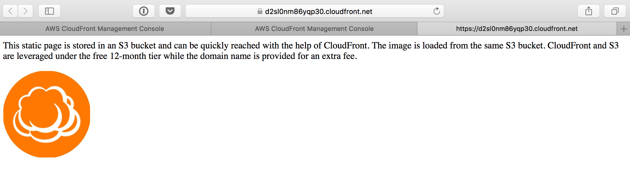 CloudFront sample page