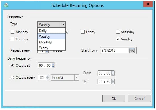Multiple Scheduled Backups with CloudBerry Backup. Schedule reccuring options