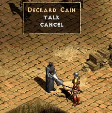 A screenshot from Diablo II: Deckard Cain