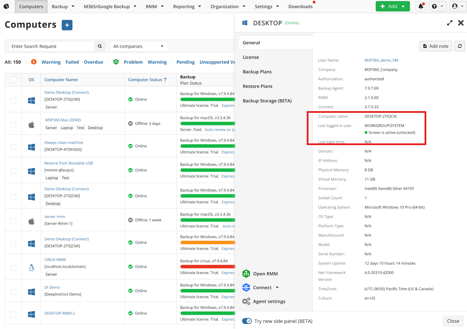 RMM filtering