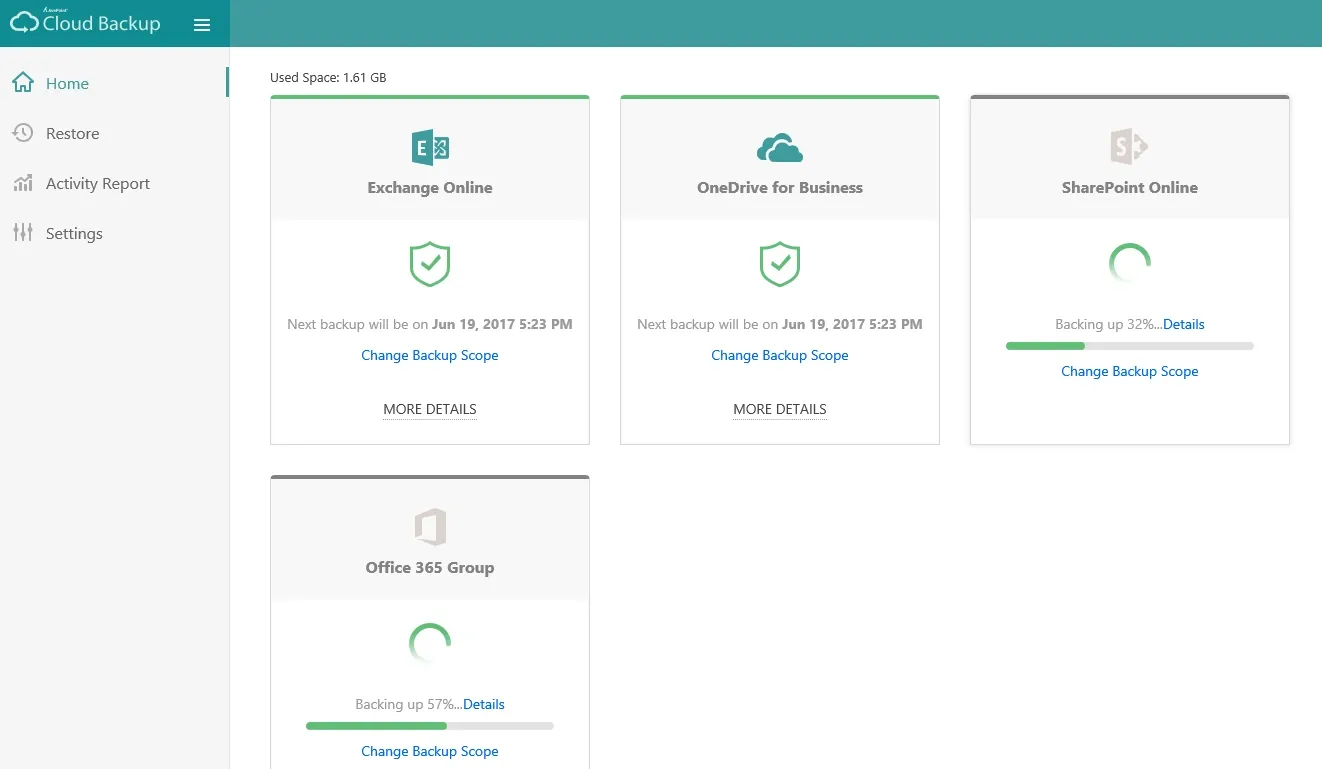 Best Cloud to cloud Backup solutions, image avepoint backup m365 interface