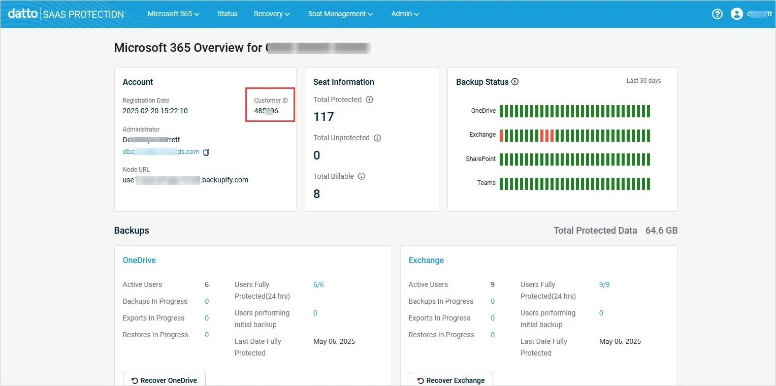Best Cloud to cloud Backup solutions, image from backupify backup m365 interface