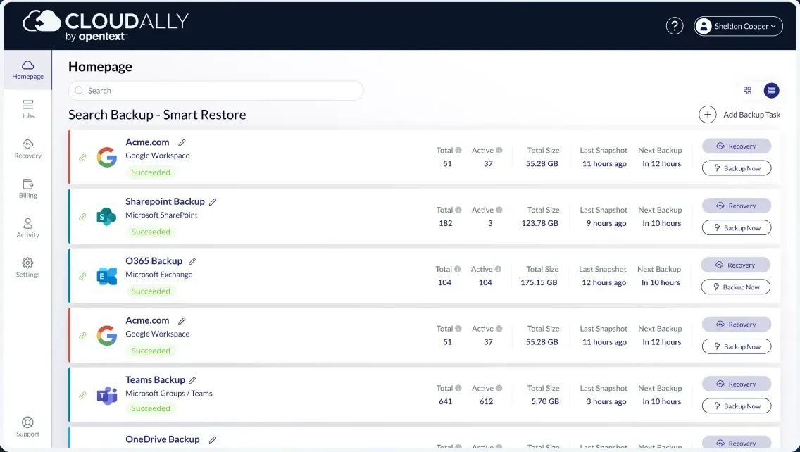 cloudalley-backup-m365-interface