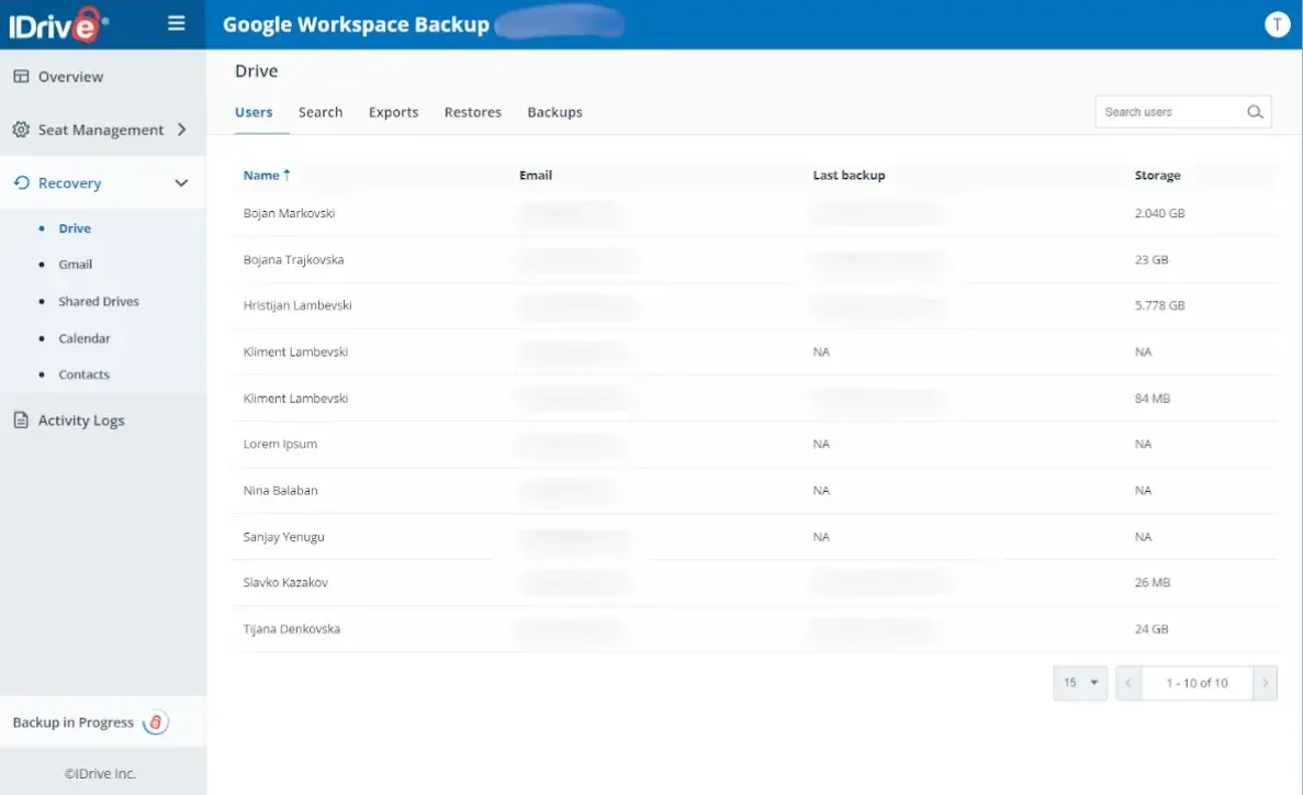 idrive-backup-for-google-workspace-interface
