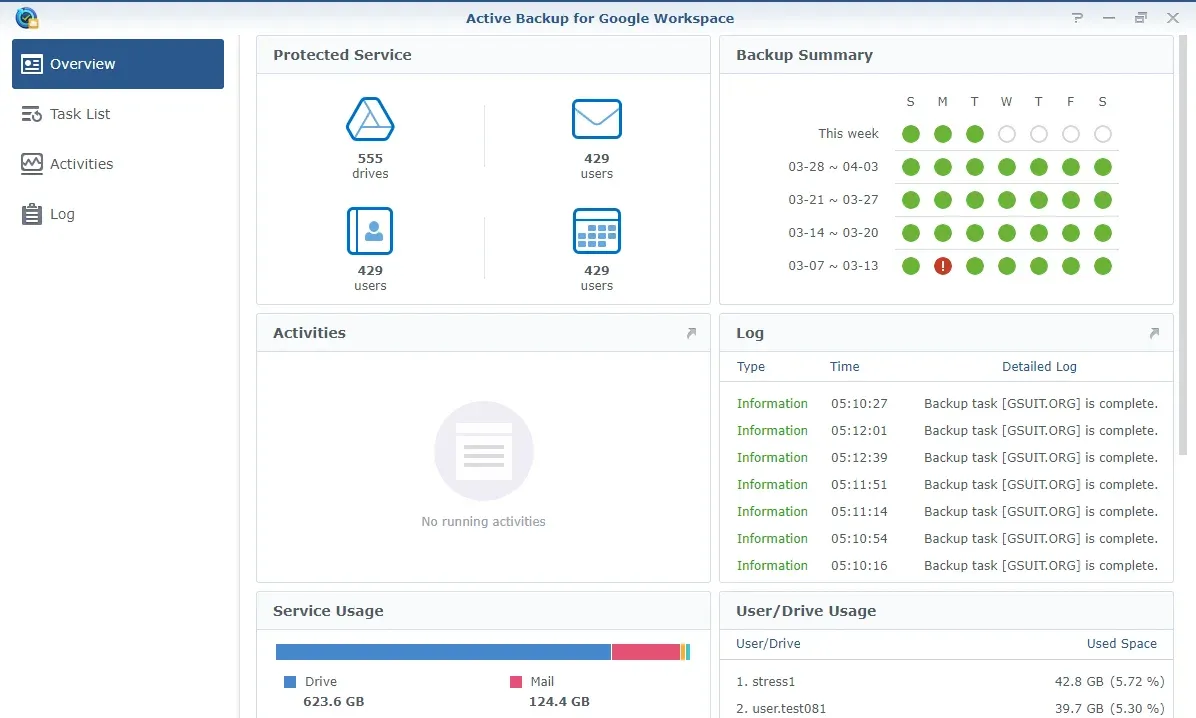 synology-backup-for-google-workspace-interface