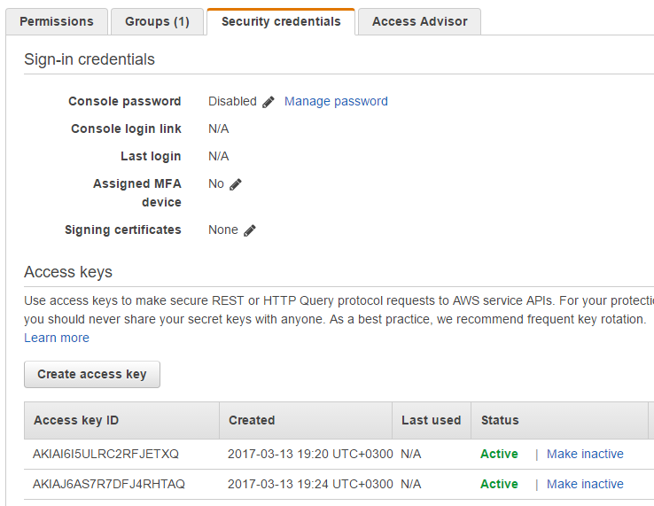 Retrieving AWS IAM Access Key Step 5