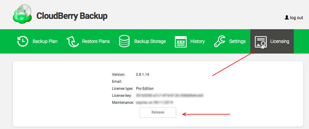 How to Release License in MSP360 Backup for Linux