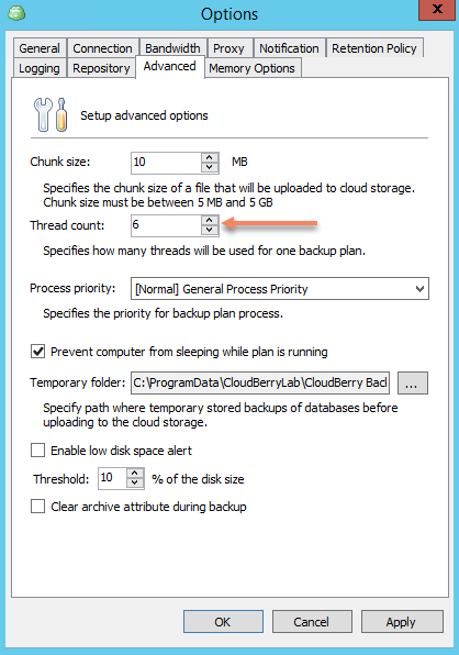 How to Speed Up Slow Backup - thread count