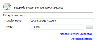 Cloud to Local Backup: Creating System Storage Account