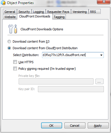 CloudFront Object Properties