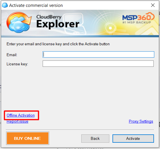 Offline activation