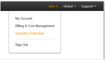 Retrieving AWS Root Access Key Step 1