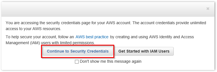 Retrieving AWS Root Access Key Step 2