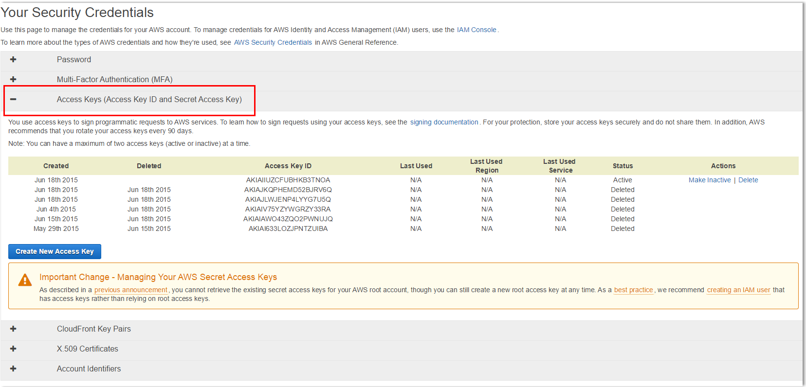 Retrieving AWS Root Access Key Step 3