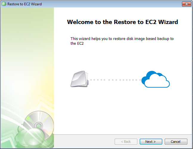 Restore to EC2 Wizard