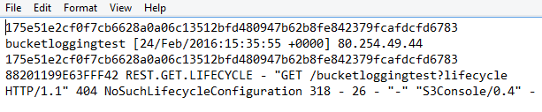 Amazon S3 Log File Content Demonstration