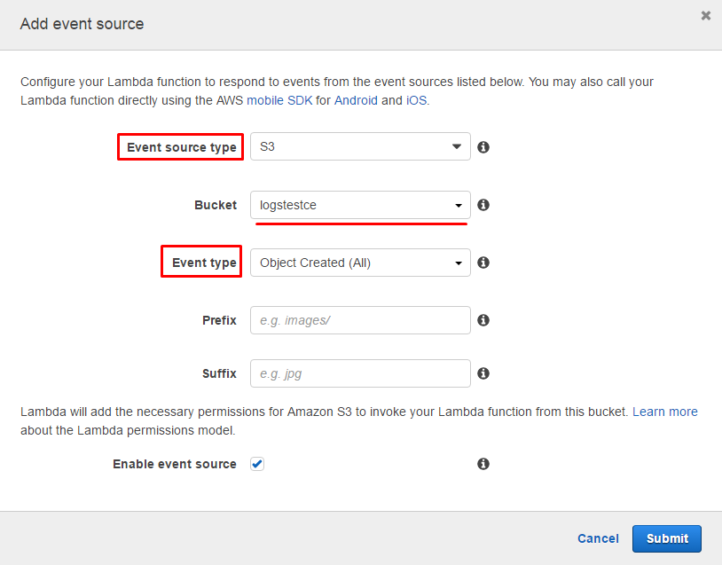 cloudfront-invalidation-aws-lambda-add-event-source-configuration