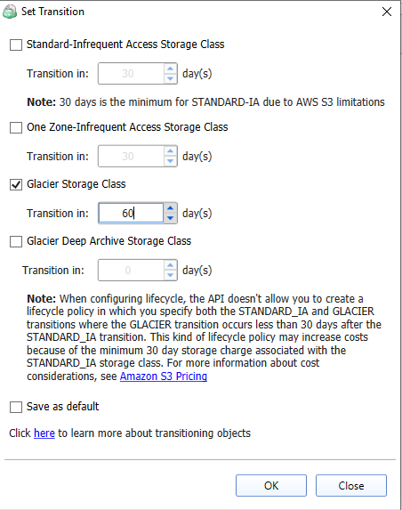 Set transition