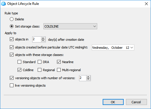 Object lifecycle rule