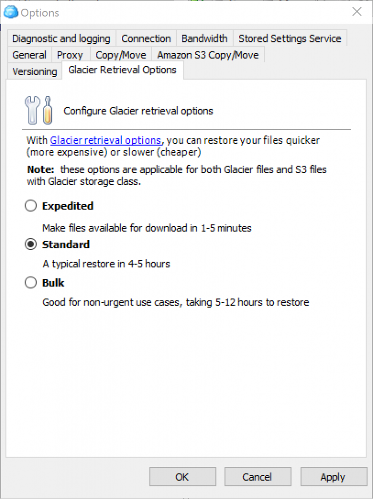 retrieval-options-selection