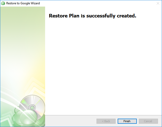 CloudBerry Backup - Finish creating the Restore Plan