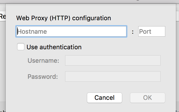 Proxy configuration