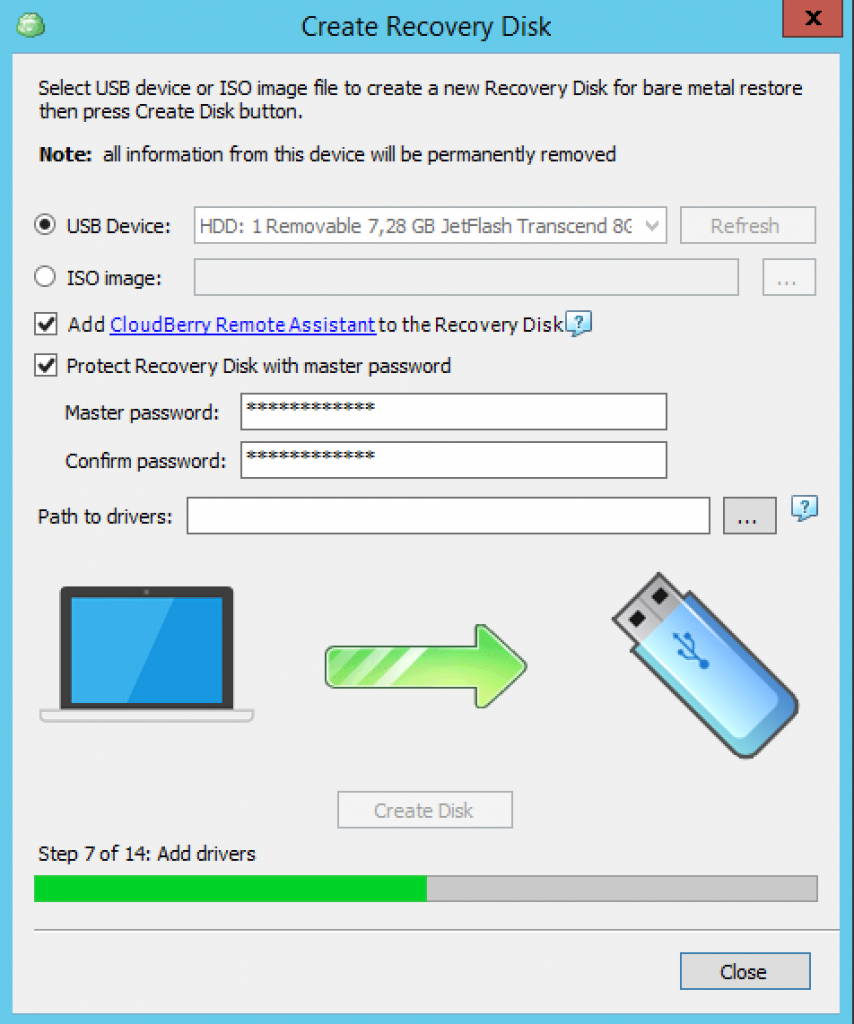 Process of creating of recovery usb for Windows Server