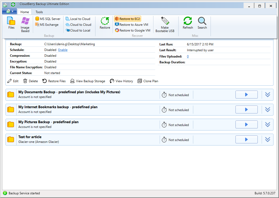 Flexible EC2 Backup with CloudBerry