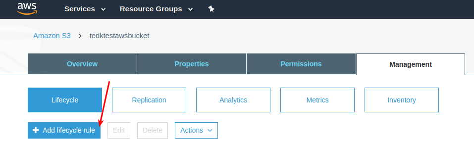 How to add lifecycle rule glacier